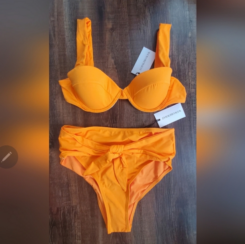 NWT WeWoreWhat Orange Bikini Set
